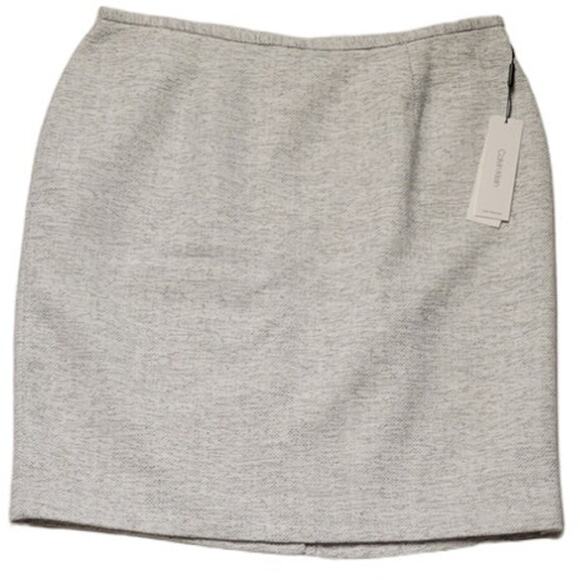 NWT Calvin Klein Zip Up Short‎ Tweed Career Skirt Business Casual Office - 14 - Picture 1 of 6